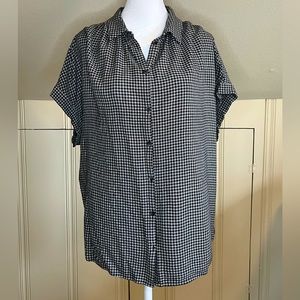 Madewell Buttonup Boxy Black & White Top